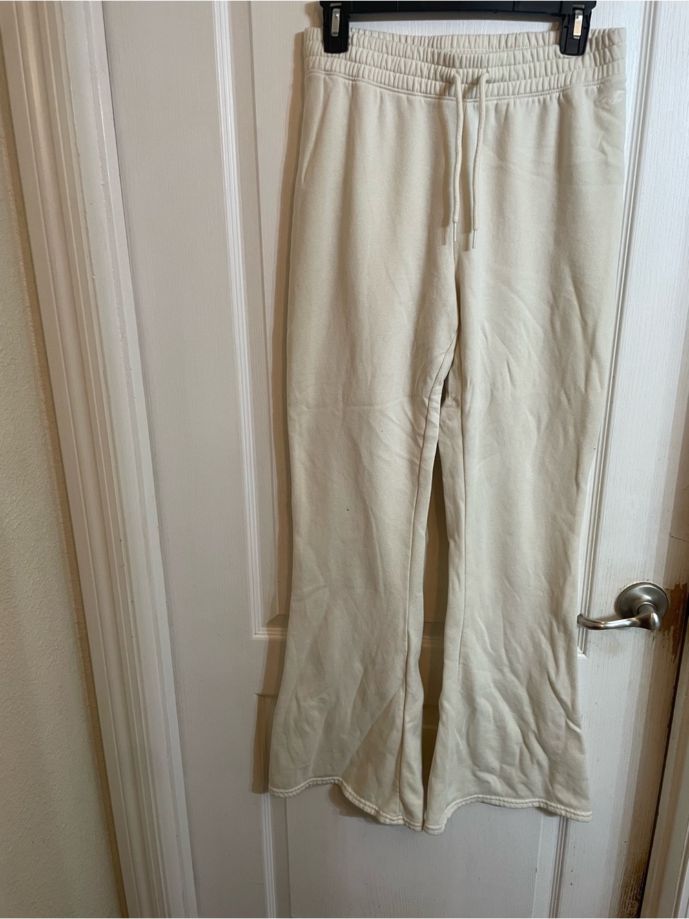 Juniors Cream Flared Sweatpants - Comfort Drawstring Waist